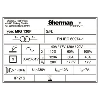 Sherman MIG 130F